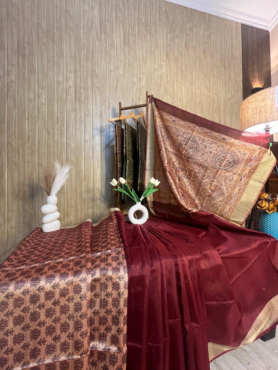 Maroon Silk Saree
