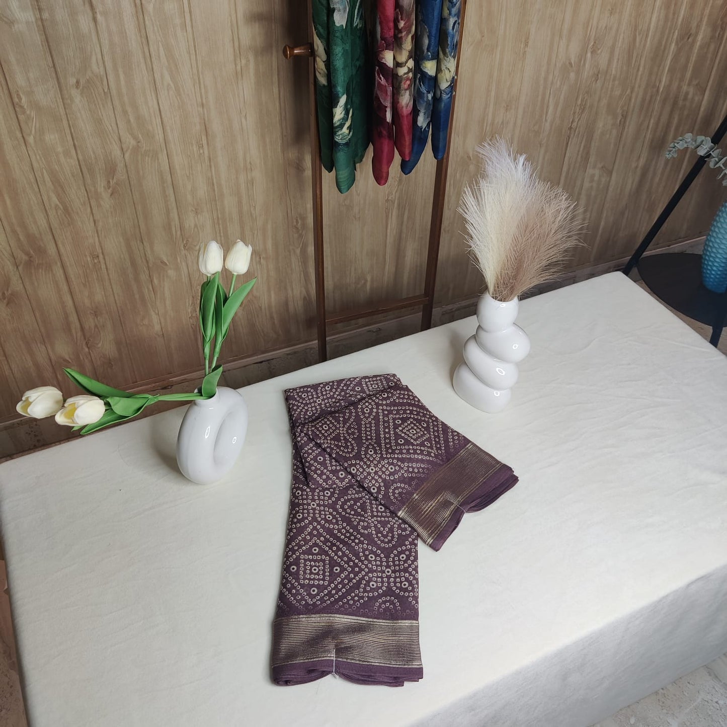 Maroon Chiffon Saree