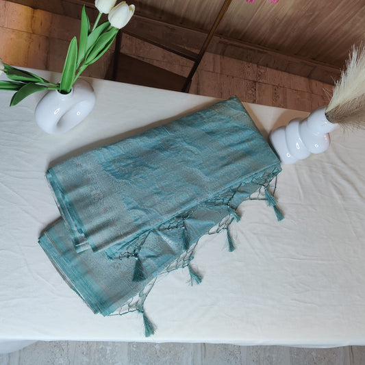 Green Bandhani Print Party Wear Saree